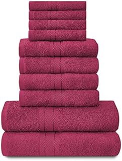 Lions Towels Family Bale Set - 10 Piece 100% Egyptian Cotton, 4x Face 4x Hand 2x Bath Towel, Premium Quality Highly Water Absorbent Bathroom Accessories, Machine Washable, Black, 544647