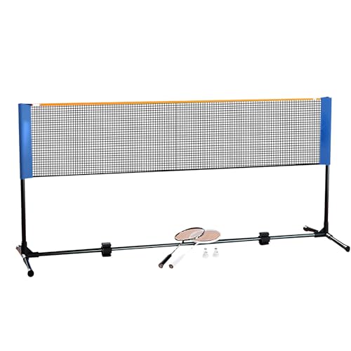 Adjustable Badminton Net Portable, Badminton Nets with Foldable Iron Bracket, Badminton Equipment, Easy and Fast Installation(240.2 in/610 cm)