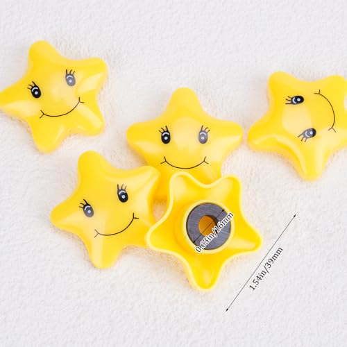 Imanes decorativos botón estrella con carita feliz 5 unidades miniatura 6
