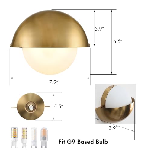 Yubole B3308BU Mid Century Wall Sconce Modern Gold Bathroom Vanity Light Over Mirror thumb #5