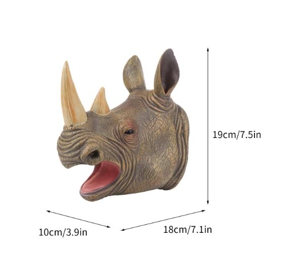 Image of Moira Animal Dinosaur Rubber Hand Glove Puppet Doll Kids Childrens Toys (Rhinoceros)