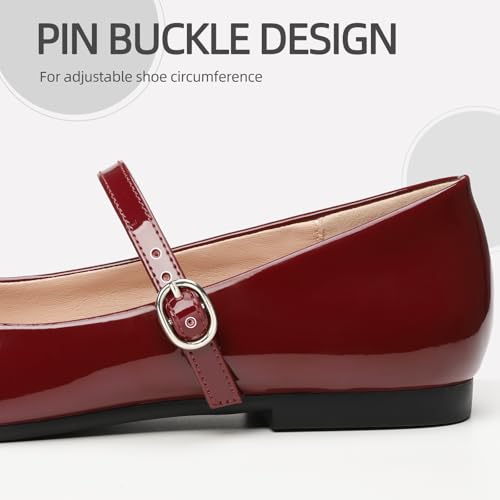 Image of Women's Mary Jane Shoes, Ballet Flats for Women, Square Toe Shoes for Women