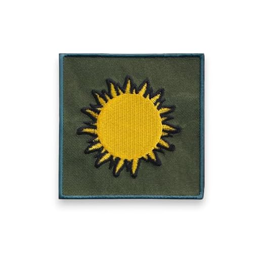Ecusson Soleil Camo au Format grade militaire graton dos scratch 5X5cm