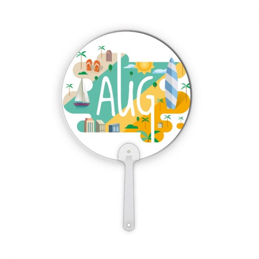 Illustration de saison du mois d'août pour décoration d'éventail de table