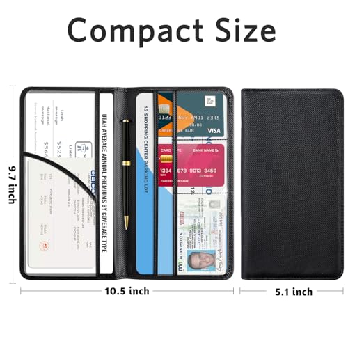 Image of CoBak Car Registration and Insurance Holder | Vehicle Glove Box Organizer, Auto Truck Compartment Document Case with Magnetic Closure for Insurance & Driver License