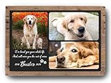 MUNDAZE Custom Pet Portrait Memorial Gift – Personalized Dog or Cat Collage Metal Print on Rustic Wood Frame – Sympathy Gift for Loss of Pet – Custom Name – Made & Shipped in USA