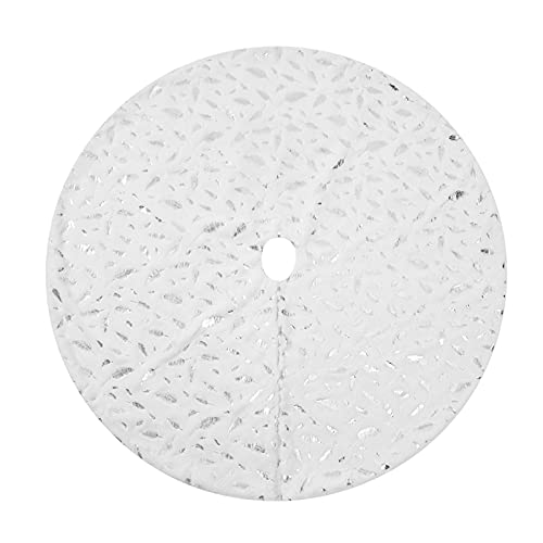 CALIDAKA 47.24inch Christmas Tree Skirt,Xmas Tree Mat,Christmas Tree Blanket,Christmas Sequin Tree Skirt,Plush Tree Skirts Xmas Ornaments for Christmas Tree Decorations(Silver)