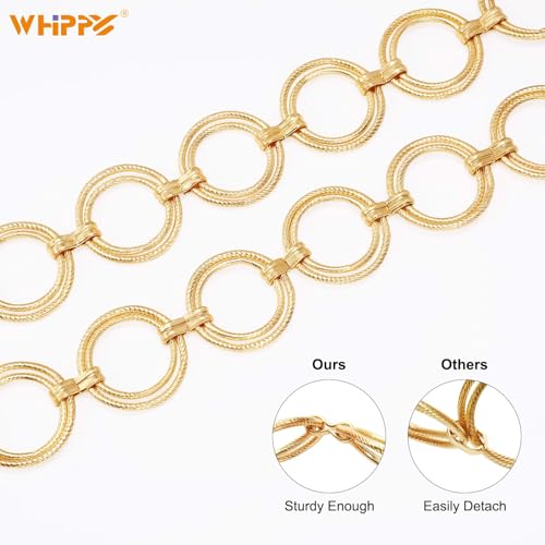 WHIPPY O-Ring Metal Waist Chain Belt Women Fashion Adjustable Body Link Belts for Jeans Dresses4
