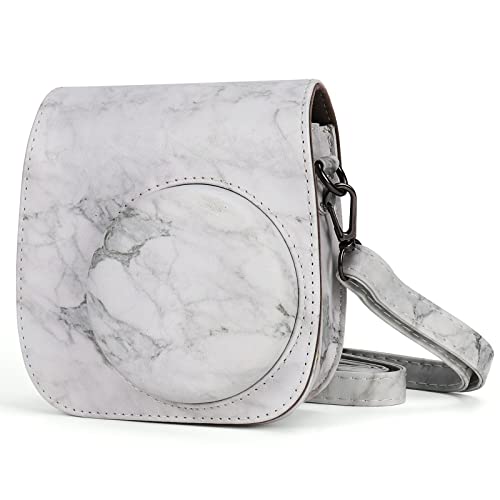 Mini 11 Camera Case, Einkirsche Sofortbildkameras Tasche Kompatibel mit Mini 11 Sofortbildkamera, PU Leder Kameratasche, mit Zubehörtasche und Verstellbarem, Chrysantheme Cover