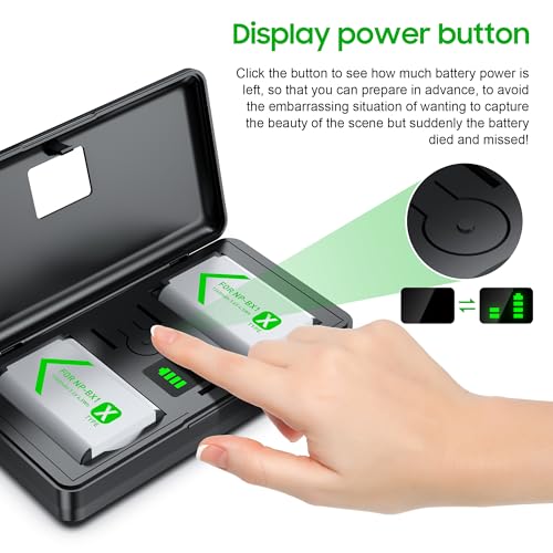 image for SEVKUMZ Camera Accessories for Sony Lithium Ion NP-BX1 Battery(2-Pack)