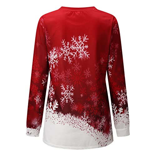 Jersey de Navidad para mujer con patrón de ciervo en algodón cómodo 5
