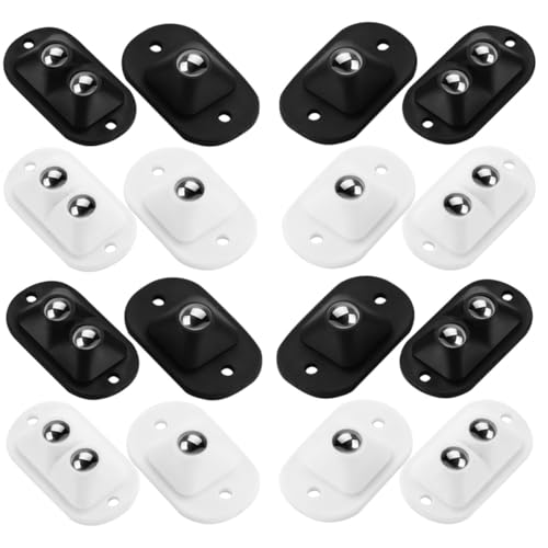 Hoement 16 Ruedas Giratorias Adhesivas para Muebles y Electrodomésticos Mini Ruedas de Rodillos para Contenedores y Cajas de Almacenamiento Juego de 16 Piezas Rodamiento Silencioso y