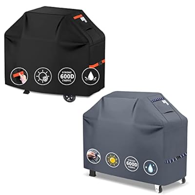 Grill Cover BBQ Grill Cover 600D Heavy Duty Waterproof Gas Grill Cover, UV & Dust & Rip-Proof, Barbecue Grill Covers for Weber, Brinkmann, Char Broil Grills and More, (59" L x 24" W x 46" H