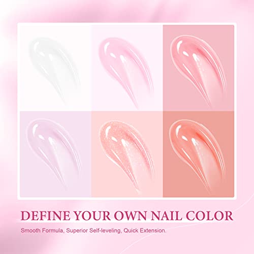 SAVILAND Poly Gel Nail Kit - 6 Poly Gel Colors with 36W Portable Handheld Mini U V LED Lamp for Curing, 28 Days Long- Lasting Poly Nail Starter Kit for Manicure Art DIY