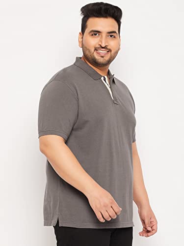 Image of Club York Men Cotton Blend Half Sleeve Polo Neck Solid Plus Size T-Shirt