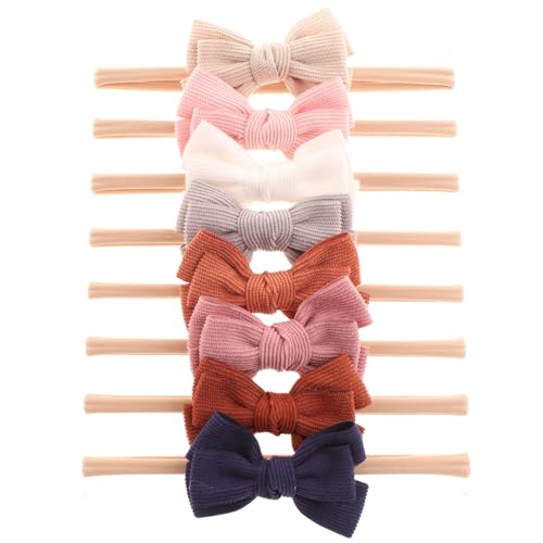 8 Pack Baby Nylon Headbands Hairbands Hair Bows Hair Accessories for Baby Girls Newborn Infant Toddlers Kids3
