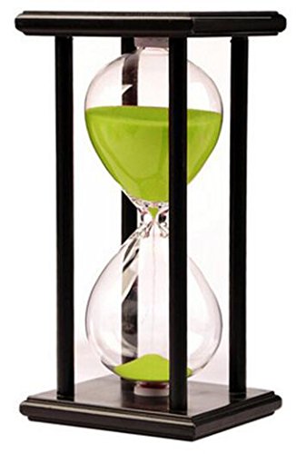Reloj de Arena Temporizador Reloj de Arena 30 Minutos Adorno hogar Escritorio decoración para Sala de Estar Mesa de café Escuela Juego 30 Minutos Hourglass Marco Madera Reloj de Arena Verde