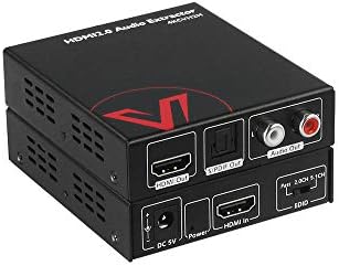 AV Access 4K@60Hz HDMI 2.0 Audio Extractor Converter, HDMI to Toslink SPDIF + RCA(L/R) Stereo Analog Out, Audio EDID Management, HDR10 and 3D, HDCP 2.2, 18Gbps Bandwidth, ESD/Surge Protection
