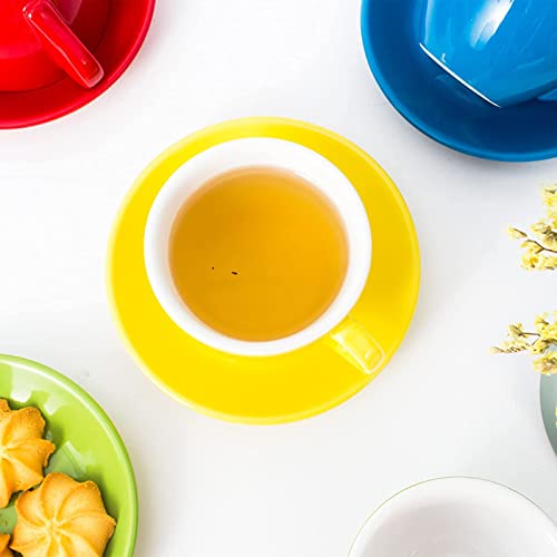 Deayou DE-ESPRESSOCUPS-CER-SAU-3OZ-6C Set Of 6 Espresso Cups With Saucers, 3 Oz Tiny Porcelain Demitasse Cups thumb #6