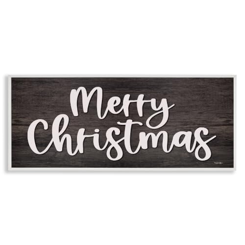 Merry Christmas Farmhouse Phrase, 13 x 30 Inch Framed Giclée Print