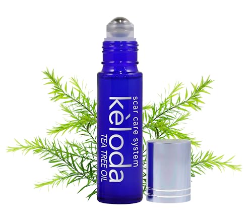 KELODA Scar & Keloid Removal Tea Tree Oil & Massager | Scars & Keloids Post Surgery Treatment | for Burns & Piercing | with Cocoa, Shea Butter, Vitamin E & Lavender Essential Oil 0.3 oz