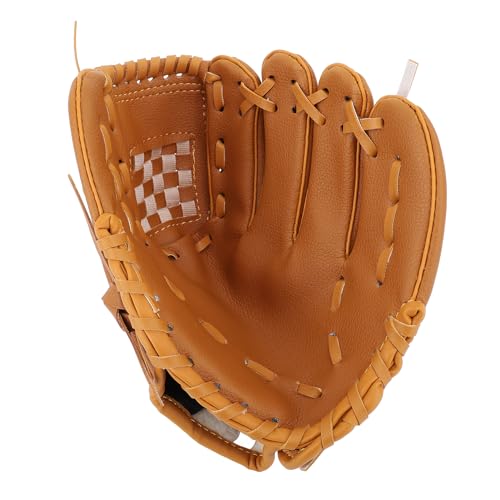 de Baseball, Gants de Baseball ergonomiques en Cuir PU Souples, Gants Softball Professionnels pour l'entraînement des débutants (Brun)