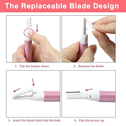 Electric Eyebrow Trimmer For Women, Facial Hair Painless Razor Removal For Men, Mini Epilator For Bikini, Remover For Face, Chin, Peach Puzz, Lips, Body, Arms, Legs, Powered By Battery (Not Included) #TOP5