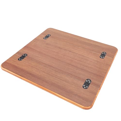 Haofy Table de Camping-Car en Bois Massif Pliable avec Bord Métallique Scellé pour Espace Réduit Yacht, Repas en Plein Air, Travail Nomade, Stockage Compact