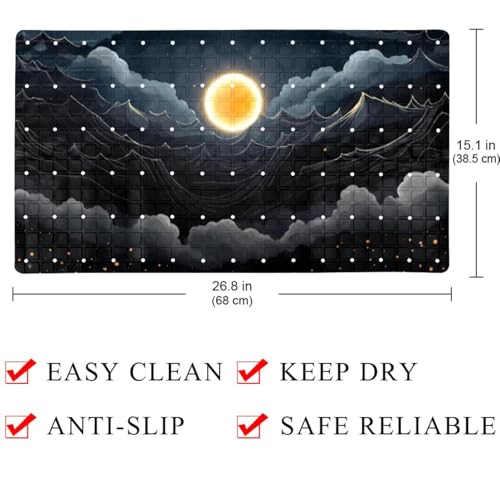 Tapis de bain antidérapant éclipse noire absorbant avec ventouses - 5