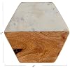 Creative Co-op Marble & Mango Wood Hexagon Coasters (Set of 4 Pieces)