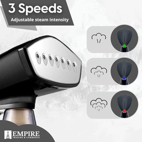 مراجعة Empire Clothes Steamer 1640 واط: بخّار ملابس خفيف وسريع مع خزان 260 مل للسفر - الصورة 3