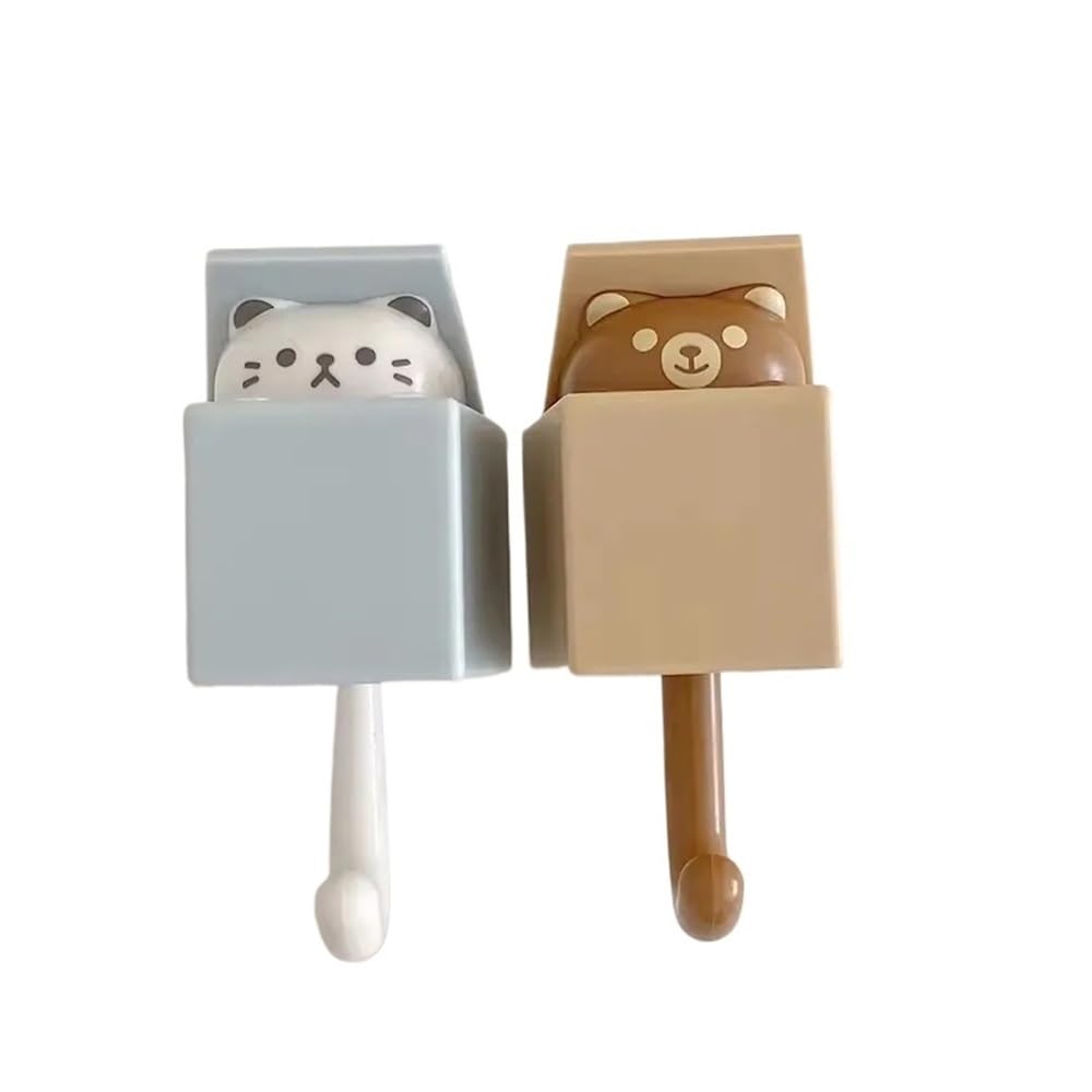 Dazhua 5Pcs Mix Cute Cat Telescopic Wall Hooks - 2/5 Pcs Strong Self-Adhesive Hangers For Home Decoration(5Pcs Mix)