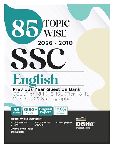 Image of 85 Topic-wise 2026 - 2010 SSC English Previous Year Question Bank - CGL (Tier I & II), CHSL (Tier I & II), MTS, CPO & Stenographer 8th Edition