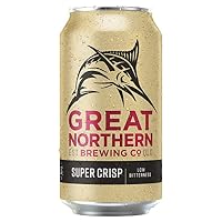 Great Northern Super Crisp Lager, Smooth & Refreshing Finish, 3.5% ABV, 375mL (Case of 24 Cans)