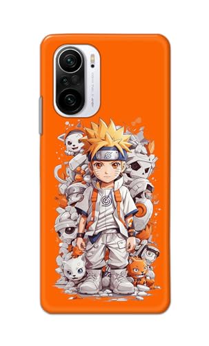 Image of Plastic Printfidaa Printed Hard Back Cover Case For Mi 11X 5G | Mi 11X Pro 5G Back Cover (Famous Anime Cartoon Character) -112, Orange