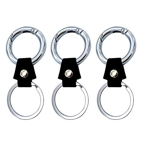 Porte-clés Mousqueton, 3 pièces de Porte-clés, Organisateur de clés, Key Holder, Mousqueton pour Trousseau de clés, 2 Anneaux déclipsables pour Organiser Les clés Cover