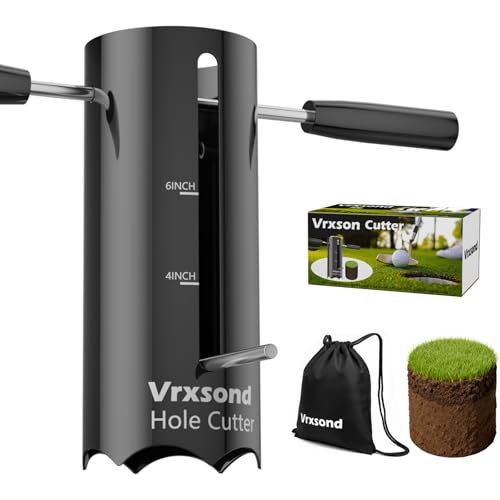 Portable Golf Hole Cutter - Professional 4Inch & 6Inch USGA Standard Tool Detachable Handle for Easy Storage & Carrying Create Perfect Putting Greens in Backyard/Garden