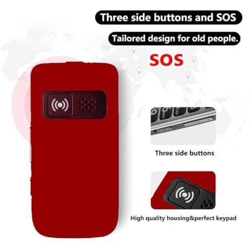 G6 Pro Red - 4G LTE Flip Phone Unlcoked丨Cell Phone for Seniors丨2.4" Dual-LCD丨SOS Button丨Loud Speaker丨Camera丨Charging Dock丨Talking Clock丨Speed Dial丨 Hands-free丨Dumb Phone丨Caller-ID丨Large Fonts - Image 5