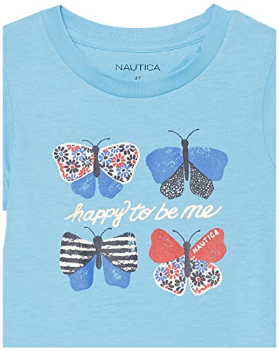 Image of Nautica Girls Short Sleeve T-Shirt with Fun Graphic Design, Cotton Tee with Tagless Interior