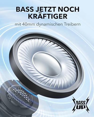 soundcore H30i Kabellose On-Ear Kopfhörer, Faltbares Design, Purer Bass, 70h Wiedergabe, Bluetooth 5.3, Leicht und bequem, App Steuerung, Multipoint-Verbindung