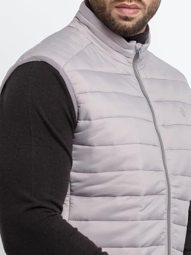 Image of Status Quo Mens Quilted High Neck Sleeveless Jacket