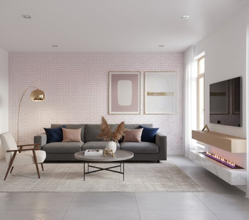 Image of Peel and Stick Wallpaper Boho Geometric Purple Contact Paper for Cabinets, Drawers, Furniture & Walls - Self Adhesive Removable Waterproof PVC Wallpaper Roll 45 x 300 CM (Purple)