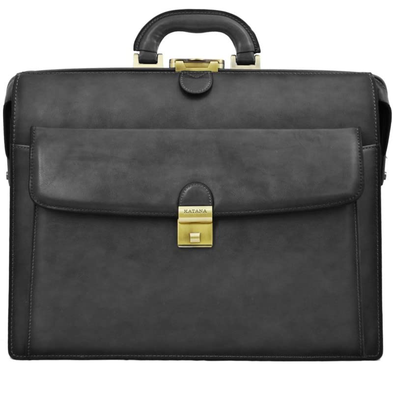 Katana - Cartable américain en cuir - noir - 44 x 32 x 18 cm - Noir