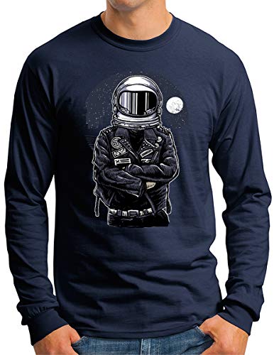 T-shirt à manches longues OM3 pour homme style astronaute rebel marine XL