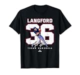 Number and Portrait Wyatt Langford Texas MLBPA T-Shirt