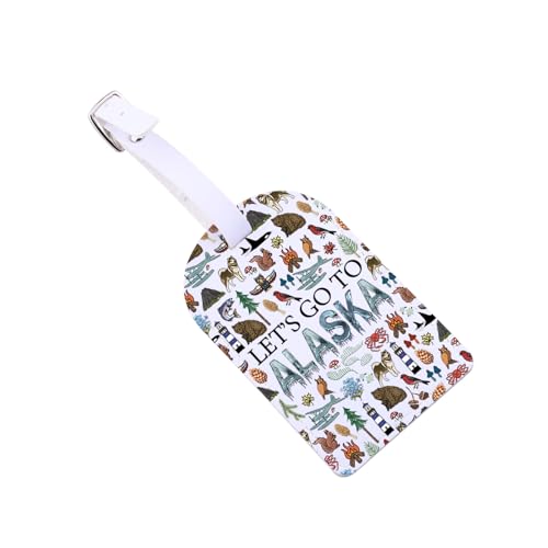 ZJXHPO Alaska Cruise Trip Luggage Tags for Suitcases Alaska Travel Vacation Gift Souvenir Lets Go to Alaska Travel Bag Labels (Alaska LT)