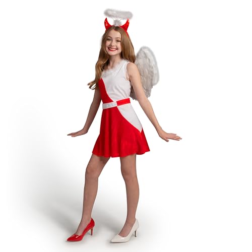 Disfraz completo de diablo para niños con alas y vincha miniatura 3