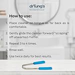 DrTung’s Stainless Steel Metal Tongue Scraper - Tongue Cleaner for Adults, Kids, Helps Freshen Breath, Easy to Use Comfort Grip Handle, Comes with Fabric Travel Pouch - 1 Pack - Image 5