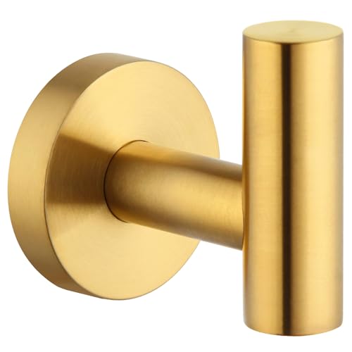 Image of Angle Simple Towel Hook for Bathroom, Bath Towel Holder, Brushed Dark Gold