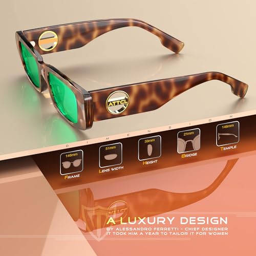 ATTCL Women's Polarized Sunglasses For Women Rectangle Frame Trendy Chunky Sun Glasses with UV Protection3